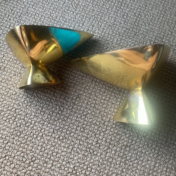 Jonathan Adler Anvil brass and enamel bowls small and medium set of 2 - Picture 8 of 14